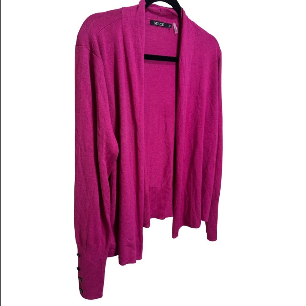 NWT Nic+Zoe Book Club Open Cardigan - Hot Plum XL - Picture 4 of 6